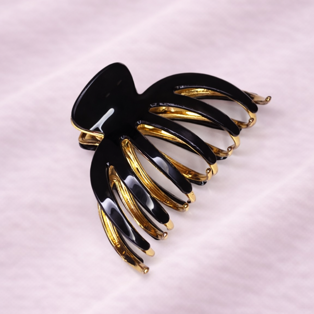 Skřipec do vlasů s kovovými zuby – černý2